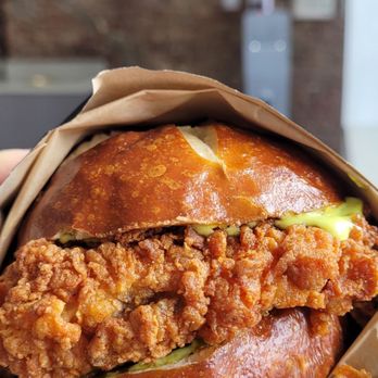 Double Chicken Please - Hot Honey Sandwich - Cocktail Bars Near Me - New York, New York Double Chicken Please - Hot Honey Sandwich - Cocktail Bars Near Me - New York, New York