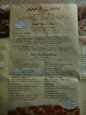 Menu photo 3 Angelina's Pizzeria Salinas, CA