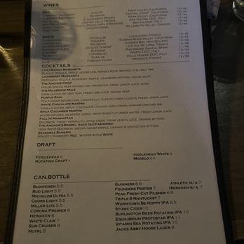 The Anchor - Drink menu - New American Near Me - Duxbury, Massachusetts