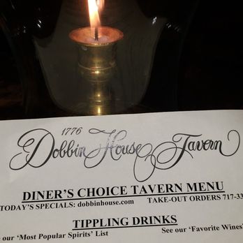 Dobbin House Tavern - Candlelit menu - Bars Near Me - Gettysburg, Pennsylvania