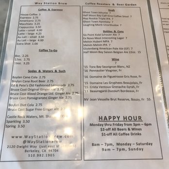 Way Station Brew - Drink menu - Cafes Near Me - Berkeley, California