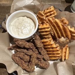 The steak fingers were fried so dry & brown, the look is quite unappealing!