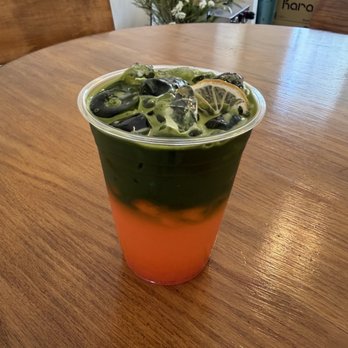 Bums Coffee - Strawberry Matcha, tonic, seasonal drink - Coffee & Tea Near Me - Downey, California