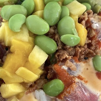 Kona Poke - Melbourne - Signature bowl allowed 2 extra toppings, added mango and edamame. - Hawaiian Near Me - West Melbourne, Florida Kona Poke - Melbourne - Signature bowl allowed 2 extra toppings, added mango and edamame. - Hawaiian Near Me - West Melbourne, Florida