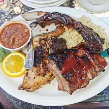 Brad's Restaurant - BBQ Beans, pilaf, beef & pork rib and chicken. AMAZING - Seafood Near Me - Pismo Beach, California Brad's Restaurant - BBQ Beans, pilaf, beef & pork rib and chicken. AMAZING - Seafood Near Me - Pismo Beach, California