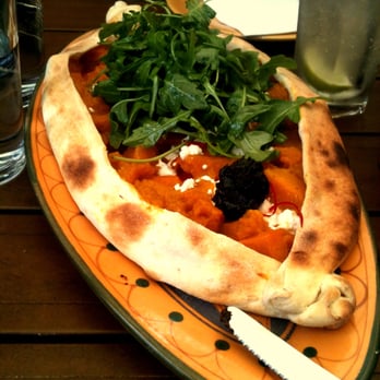 Mecca Bah - Pumpkin, feta and pomegranate jam Turkish pide - Middle Eastern Near Me - Broadbeach, QLD Mecca Bah - Pumpkin, feta and pomegranate jam Turkish pide - Middle Eastern Near Me - Broadbeach, QLD