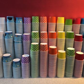 Yogurt World UCSD - Rainbow + polka dot cups!! Cute marine life cups as well :) - Ice Cream & Frozen Yogurt Near Me - La Jolla, California