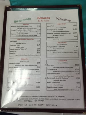 Menu photo 3 Sabores De Mi Tierra Tucker, GA Menu photo 3 Sabores De Mi Tierra Tucker, GA