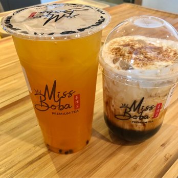 MissBoba - passionfruit green tea and the Brown Sugar Boba Creme Brulee Fresh Milk their signature drink - Bubble Tea Near Me - Kent, Washington MissBoba - passionfruit green tea and the Brown Sugar Boba Creme Brulee Fresh Milk their signature drink - Bubble Tea Near Me - Kent, Washington