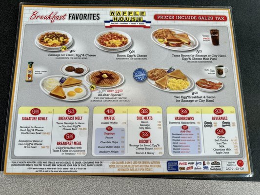 Menu photo 1 Waffle House Franklin, TN