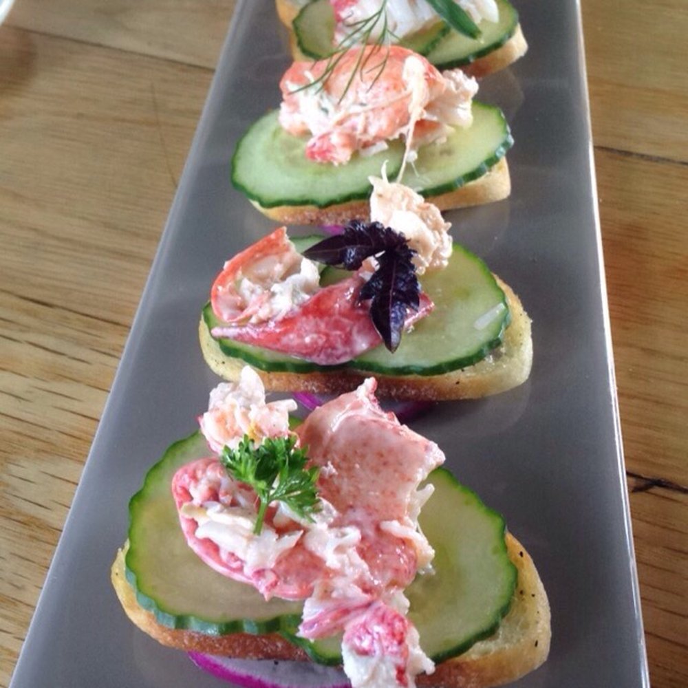Brix Brine - Lobster crostini. They grow the herbs right behind the restaurant! It was delicious. - Seafood Near Me - Ogunquit, Maine Brix Brine - Lobster crostini. They grow the herbs right behind the restaurant! It was delicious. - Seafood Near Me - Ogunquit, Maine