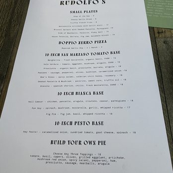 Rudolfo's - Menu - Italian Near Me - Pacific Grove, California