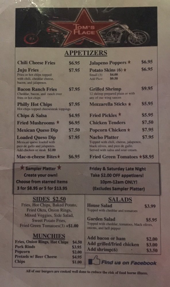 TOM’S PLACE Bars 461 Old Mill Pl, Cartersville, GA Restaurant