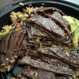 Beef teriyaki It looks like beef jerky. I think they changed the meat vendor it's no good :( Beef teriyaki It looks like beef jerky. I think they changed the meat vendor it's no good :(