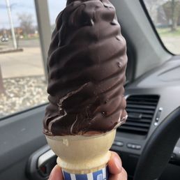 Medium twist dipped in chocolate. Medium twist dipped in chocolate.
