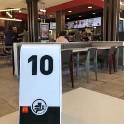 McDonald's - 8/3/18. Friday lunch. Updated interior. My order number. 10.