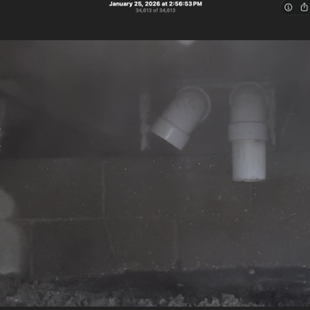 Hulst Heating & Cooling - Exhaust and fresh air intake pipes under enclosed deck - Heating & Air Conditioning/HVAC Near Me - Wayland, Michigan