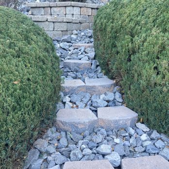 Upscapes Lawn and Landscape - Eroding exposed soil was turned into a fully landscaped space with proper drainage, steps and rock - Landscaping Near Me - Sun Valley, Nevada Upscapes Lawn and Landscape - Eroding exposed soil was turned into a fully landscaped space with proper drainage, steps and rock - Landscaping Near Me - Sun Valley, Nevada