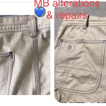 Margarita B - Before and after visible repair in a corner of the back pocket - Sewing & Alterations Near Me Margarita B - Before and after visible repair in a corner of the back pocket - Sewing & Alterations Near Me