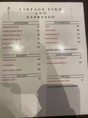 Menu photo 1 Vintage Vino and Espresso Maple Valley, WA Menu photo 1 Vintage Vino and Espresso Maple Valley, WA