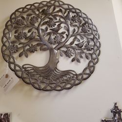 The Market Path - Tree of Life from oil drums made in Haiti