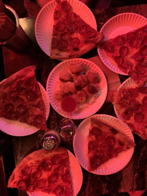 Photo of Dino's Tomato Pie - Seattle, WA, US. Late night pizza and garlic knots!