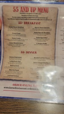 Menu photo 2 Kernel Restaurant Owatonna, MN