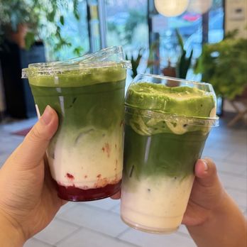 Boba Lush - Strawberry Matcha Latte and Creme Brulee Matcha Latte - Bubble Tea Near Me - Murphy, Texas