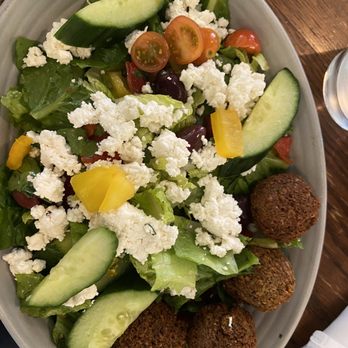 Ema - Greek Salad with Green Falafel added - Mediterranean Near Me - Chicago, Illinois
