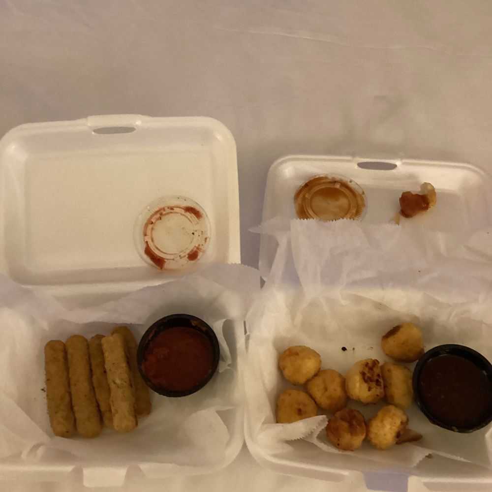 Mozzarella Sticks - Regular (6 Pieces) Boneless Buffalo Wings - Half Pound