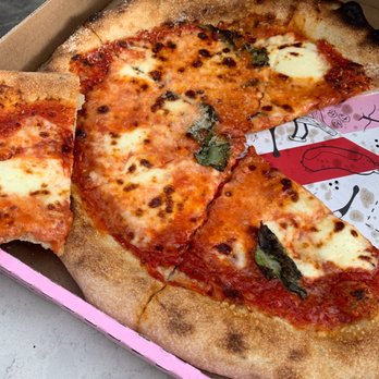 Pitfire Pizza - Had to take a bite before the photo! - Pizza Near Me - Culver City, California Pitfire Pizza - Had to take a bite before the photo! - Pizza Near Me - Culver City, California