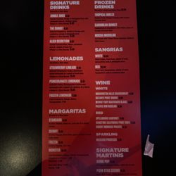 Hangar Pub & Grill - Drink menu....