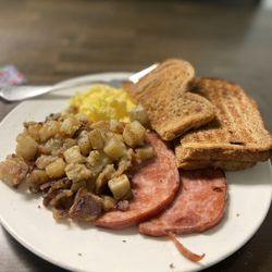 Shoo Shoo's Wooden Spoon Breakfast & Bakery - #4:Scrambled Eggs, Ham, Homefries, Toast