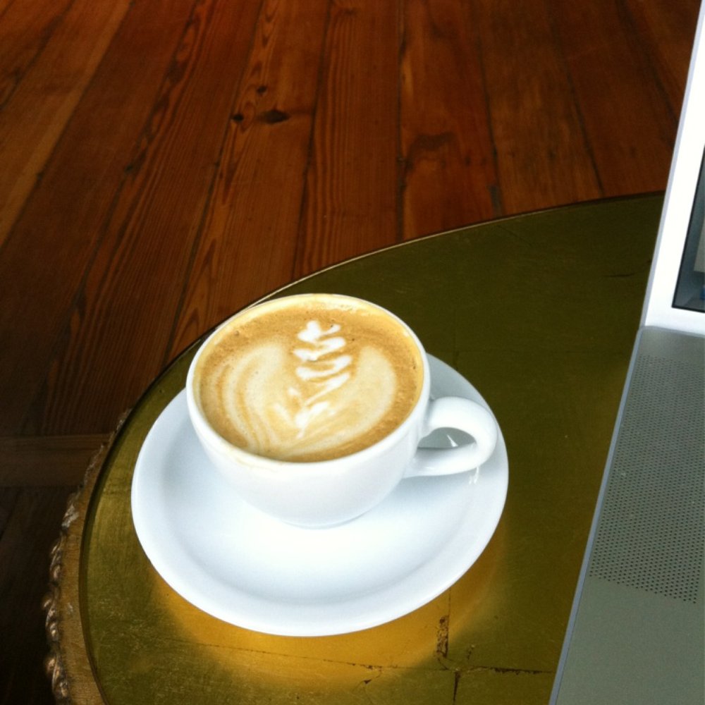 Cenote - Cappuccino on a gold table. Who's ballin' today? - Coffee & Tea Near Me - Austin, Texas
