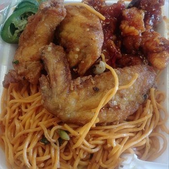China Star Express - HUGE wings! some chow mein already eaten - Chinese Near Me - Long Beach, California