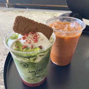 The Keep Coffee - Keep joy (left) & Thai iced tea (right) - Bakeries Near Me - San Diego, California The Keep Coffee - Keep joy (left) & Thai iced tea (right) - Bakeries Near Me - San Diego, California