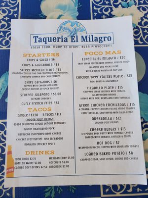 Menu photo 5 Taqueria El Milagro Terlingua, TX Menu photo 5 Taqueria El Milagro Terlingua, TX