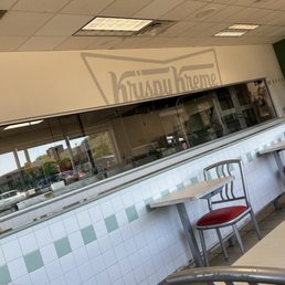 Doughnuts not being made at 9:45 on a Friday morning. Completely clean area. Our original glazed doughnuts were at least a day or two old.