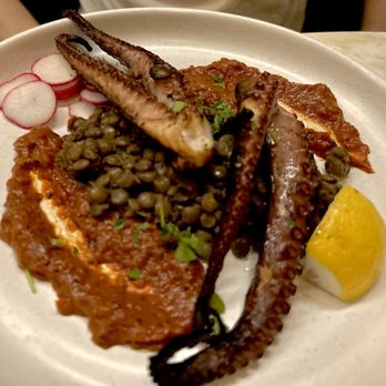 Amar Mediterranean Kitchen & Bar - Octopus on lentils - Seafood Near Me - Delray Beach, Florida