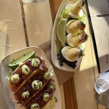 Monkeypod Kitchen - Poke Tacos and Lobster Deviled Eggs - New American Near Me - Lahaina, Hawaii Monkeypod Kitchen - Poke Tacos and Lobster Deviled Eggs - New American Near Me - Lahaina, Hawaii