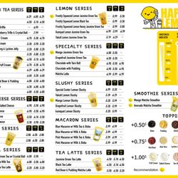 Happy Lemon Regent - Menu