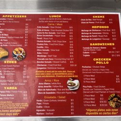Domiriqueños - Menu