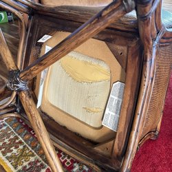 Jay's Upholstery - 'Before' pic of the ripped strapping