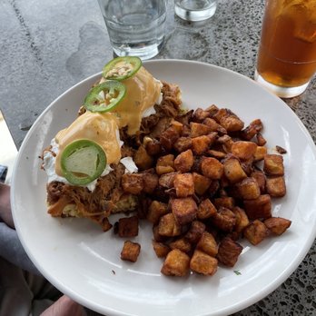 Thirsty Lion - Adobo Pork Benedict - American Near Me - Euless, Texas