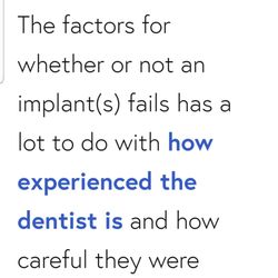 Stanley Asensio, DMD - He is not totally  Experience with implants.  Will not back up the so call grantee of sub par dental work.