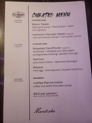 Menu photo 5 Mandrake Rooftop Columbus, OH