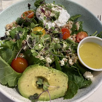 Bluestone Lane Hoboken Café - BL Vegetarian Big Brekkie (D) love the combination of the feta cheese, avocado, kale and poach eggs, amongst the rest - Coffee & Tea Near Me - Hoboken, New Jersey