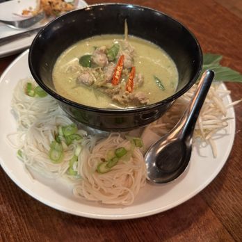 Esaan Northeastern Thai Cuisine - Green Curry with noodles traditional style - Thai Near Me - McLean, Virginia Esaan Northeastern Thai Cuisine - Green Curry with noodles traditional style - Thai Near Me - McLean, Virginia