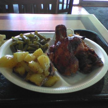 Athena Roasted Chicken - Half chicken platter with roasted potato and green beans. - Greek Near Me - Maitland, Florida