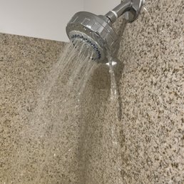 Hope you don't need a good shower, head just spins and terrible drippage down the wall out of the tub Hope you don't need a good shower, head just spins and terrible drippage down the wall out of the tub